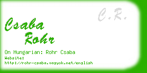 csaba rohr business card